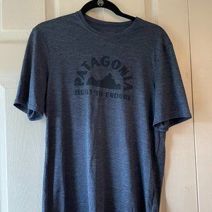 Patagonia Capilene Baselayer Daily Short Sleeve - Blue with Logo - Medium